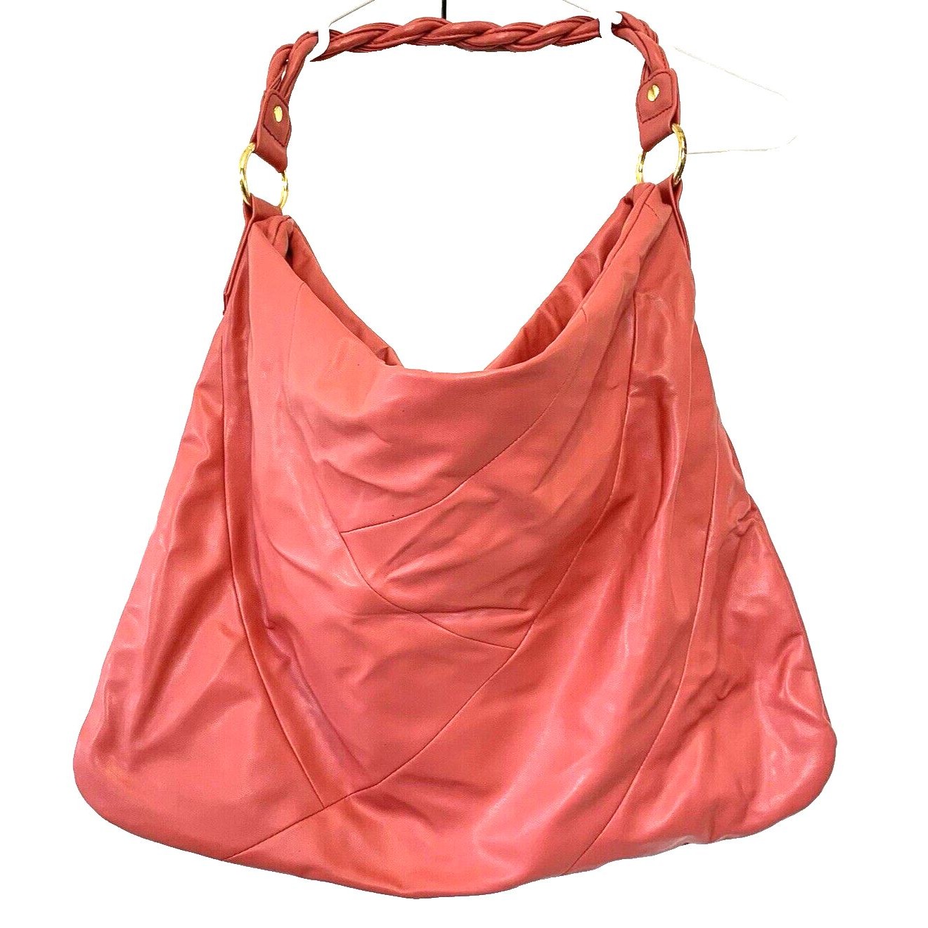 Vintage Slouch Patchwork Purse/Tote Snap Closure Gold Hardware Orange 2001